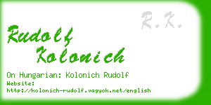 rudolf kolonich business card